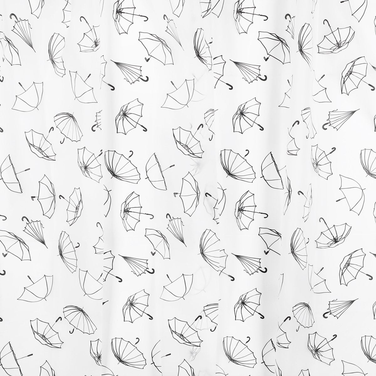Differnz Duschvorhang-Regenschirm – 180 x 200 cm – wasserdichtes Peva – weiß schwarz