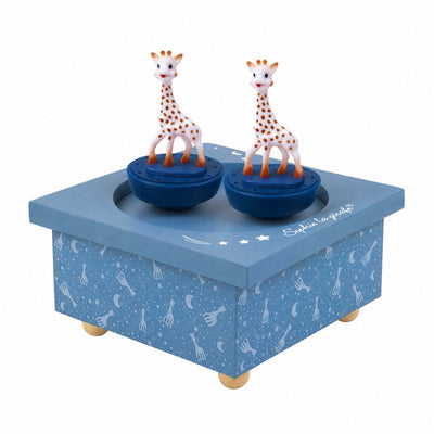 Sophie die Giraffe Spieluhr Milchstraße – tanzende Sophie’s – Baby-Spieluhr – Mutterschaftsgeschenk – Babyparty-Geschenk – ab 12 Monaten – 11,5 x 11,5 x 8,5 cm – blau