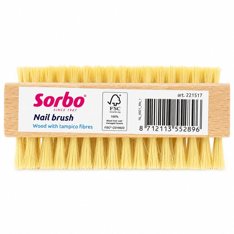 Sorbo Nagelbürste – Holzbürste mit natürlichen Tampicoborsten – doppelseitig