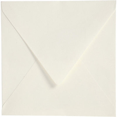 Briefumschläge der Firma Creativ, Briefumschlaggröße 16x16 cm, 120 gr, gebrochenes Weiß, 50 Stück 1 Karton