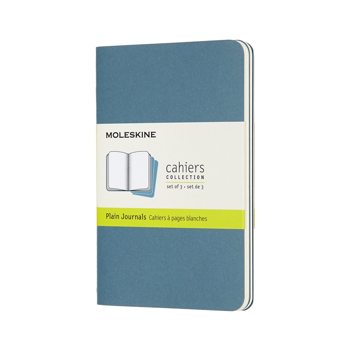 Moleskine Cahier-Tagebücher – Taschenformat – blanko – blau – 3er-Set