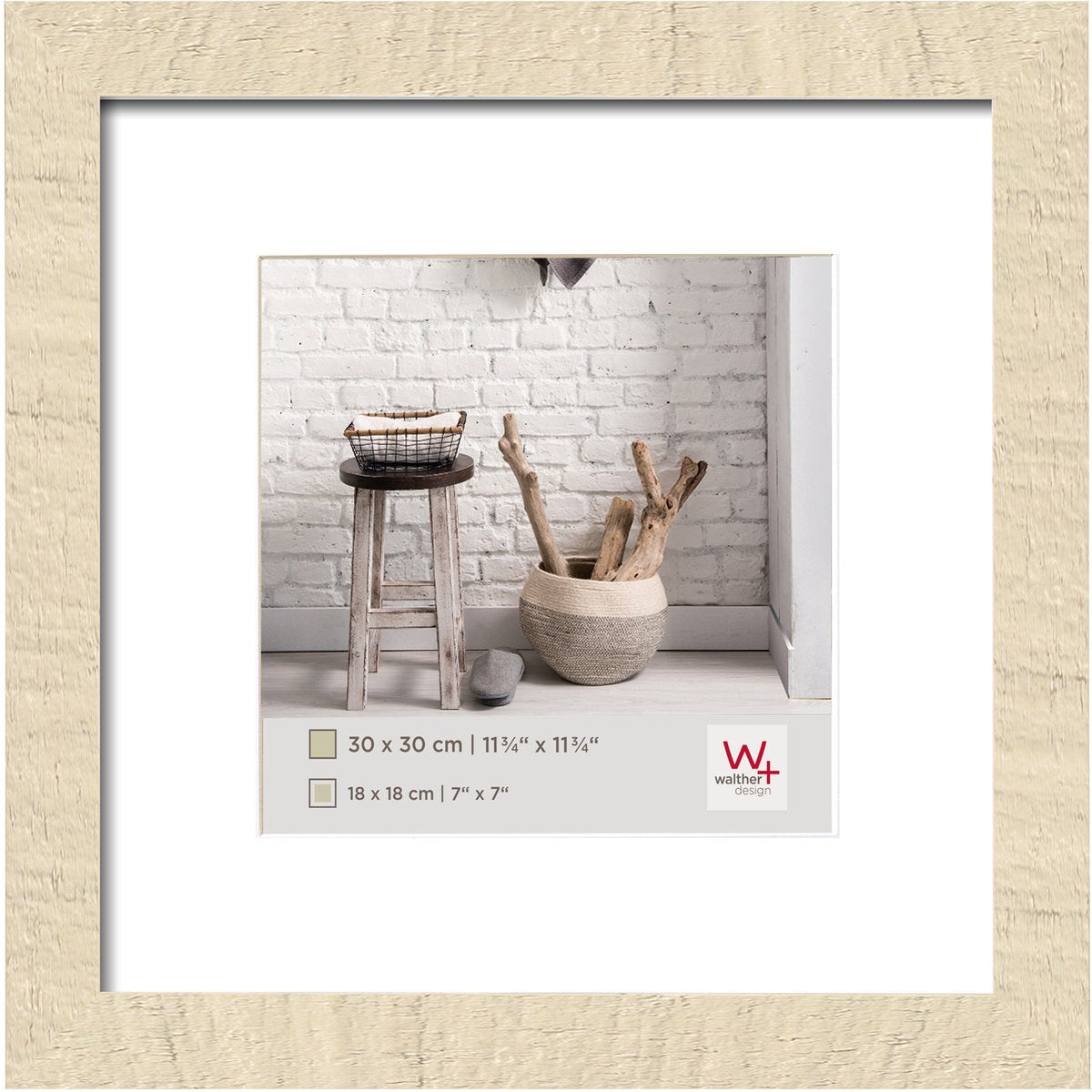 Walther Home - Holzrahmen - Fotogröße 30x30 cm - Cremeweiß