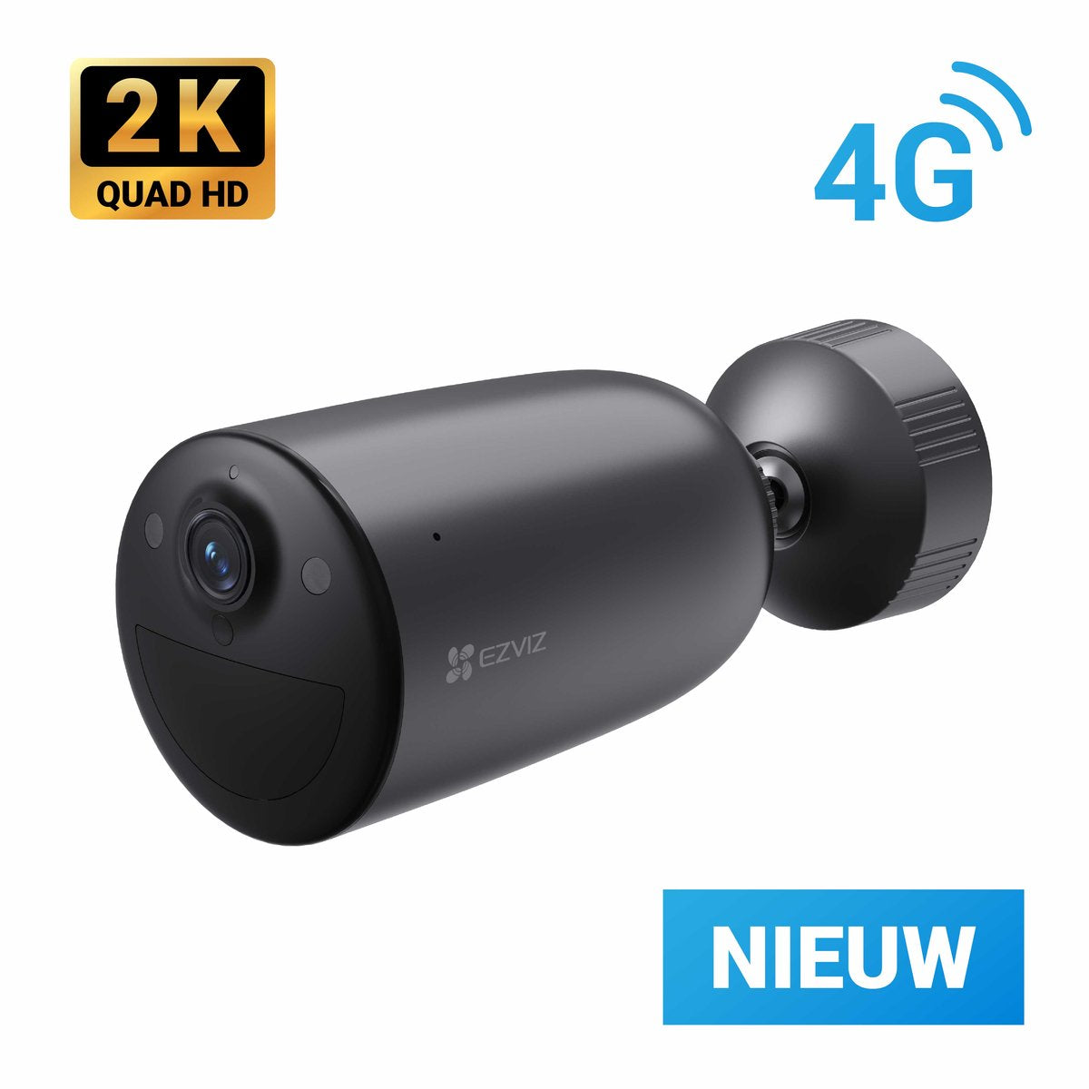 Ezviz Eb3 4G – kabellose Überwachungskamera für den Außenbereich – Nachtsicht, KI-Erkennung, wetterfest – 2K-Auflösung – funktioniert mit Google Assistant Alexa