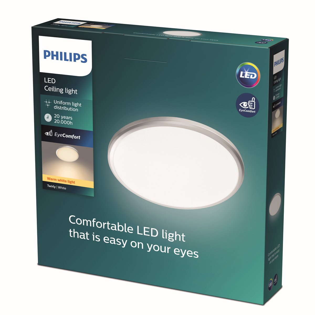 Philips LED Philips Twirly Deckenleuchte – Grau – Klein – Warmweißes Licht – 12 W