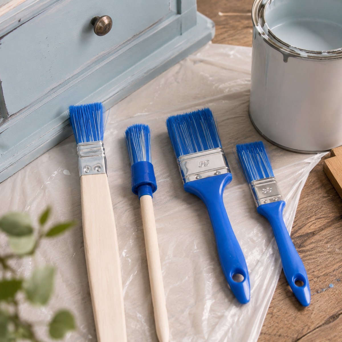 Kinzo Universalbürsten-Set – 4-teilig – Flachbürsten, Rundbürste und Heizkörperbürste – 25, 30 und 50 mm