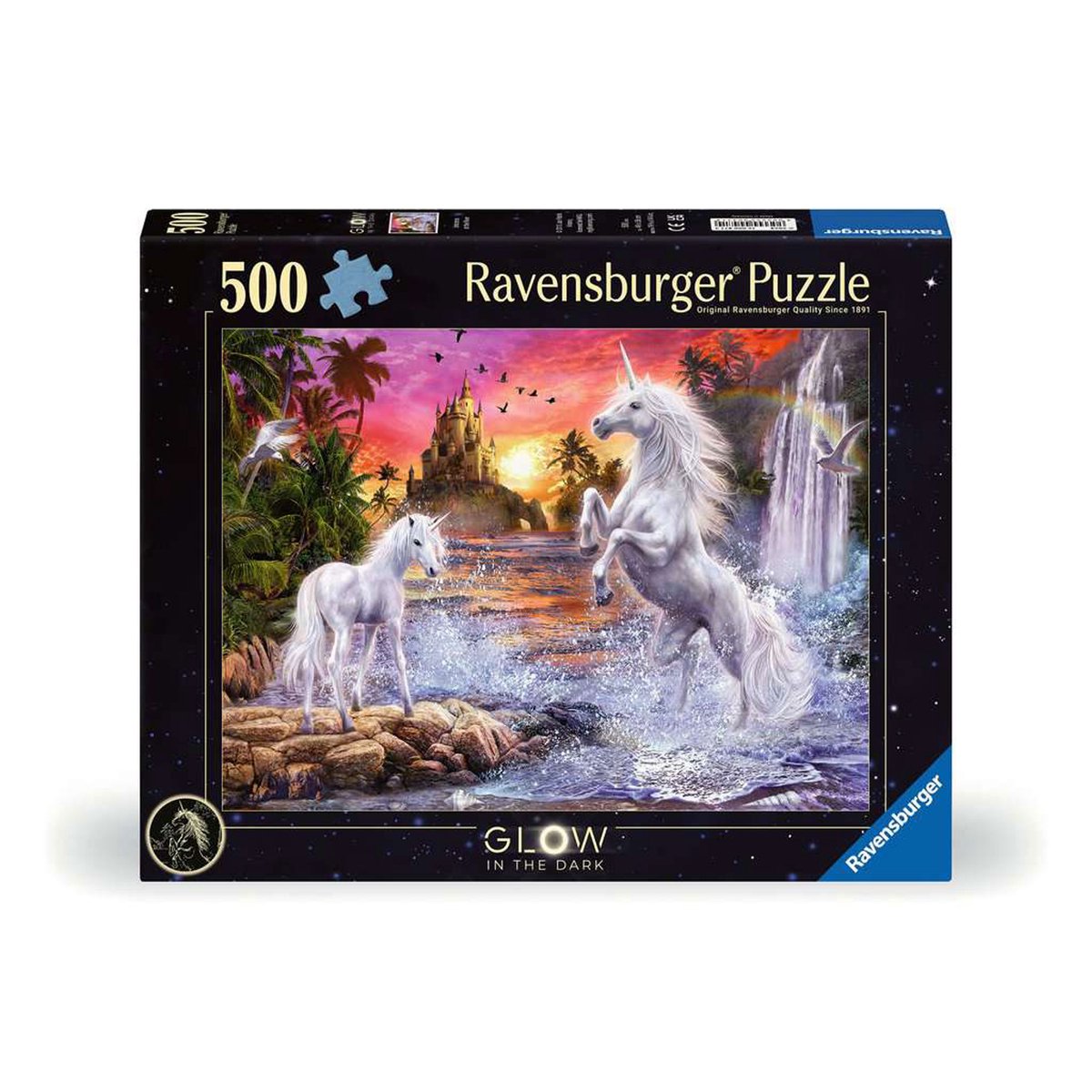 Ravensburger Erwachsenenpuzzle 500 Teile – Einhörner am Fluss