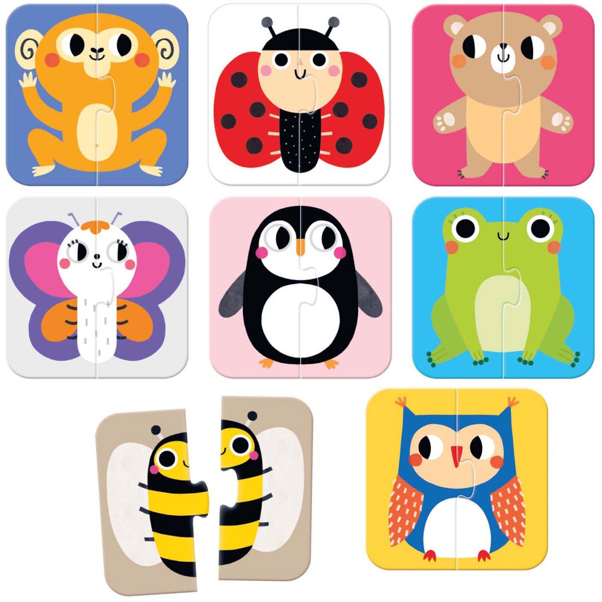Banana Panda - auf --go -Puzzle -Halb -Tiere - 16st.