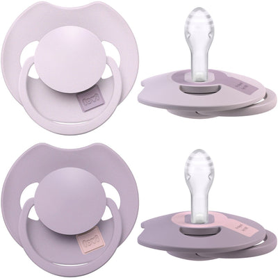 Difrax Lovi Dynamic Prime Schnuller – 0 bis 6 Monate – hellrosa lila – 2 Stück