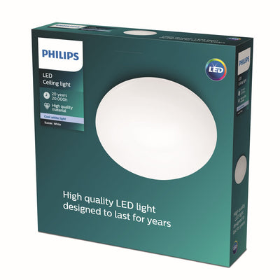 Philips LED Deckenleuchte aus Wildleder von Philips – kaltweißes Licht – 38 cm