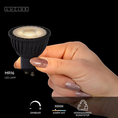 Lucide MR16 - LED-Lampe - ø 5 cm - LED dimmbar - GU10 - 1x5W 3000K - Schwarz