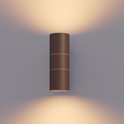 Calex Wandleuchte Up Downlight Turin – 2x GU10 – IP54 wasser- und staubgeschützt – für den Innen- und Außenbereich geeignet – einfache Installation – Zylinder – Rostfarbe