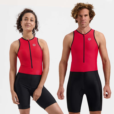 Rogelli Florida Trisuit Herren und Damen – ärmellos – Schwarz Rot – M