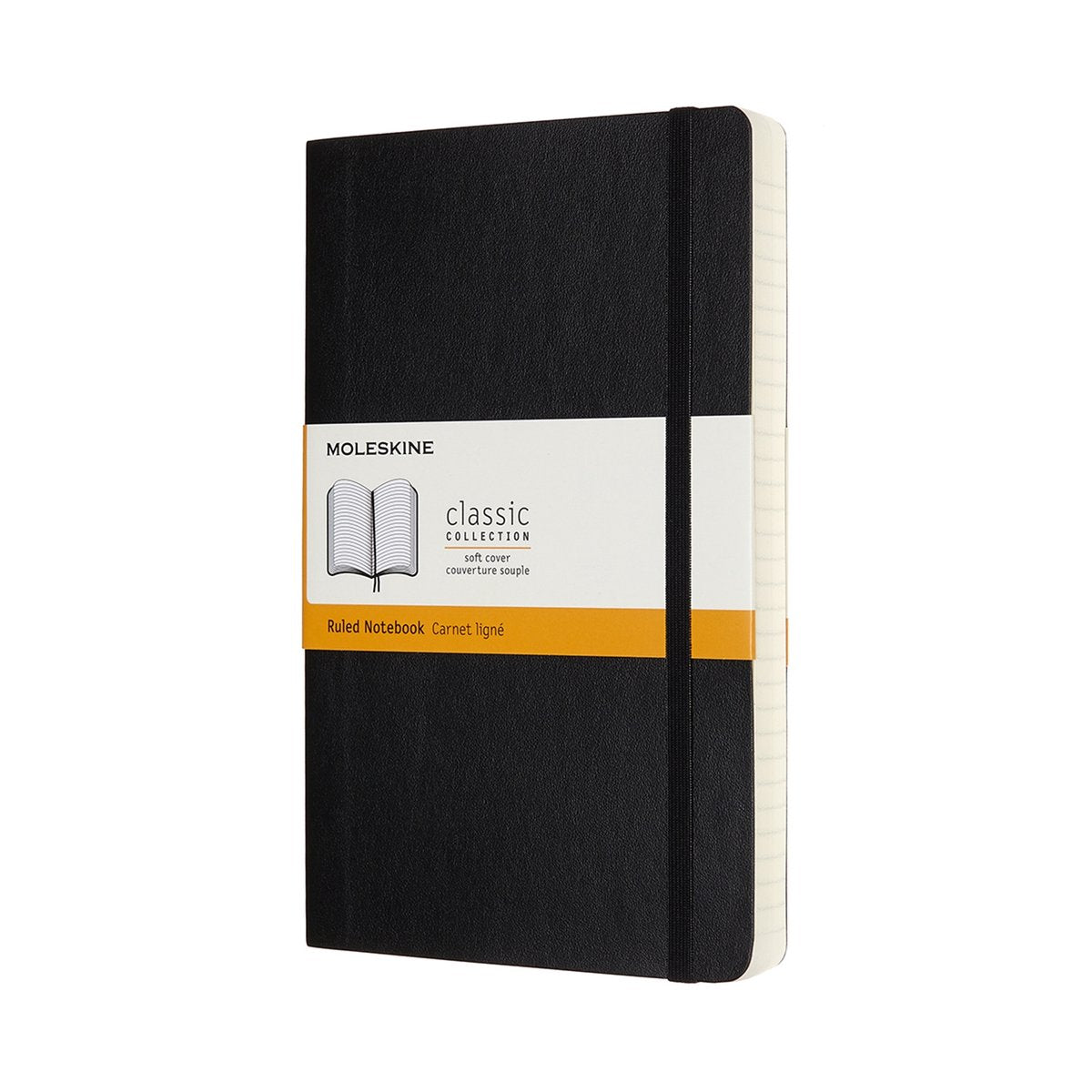 Klassisches Moleskine-Notizbuch – erweitert – groß – Softcover – liniert – schwarz