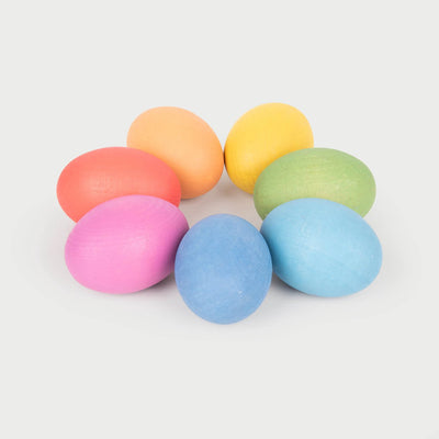 Tickit® Regenbogen-Heuristik-Eier aus Holz – pädagogisches Sinnesspielzeug