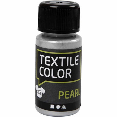 Kreativfirma Textil Farbabdeckung Textilfarbe Silberperle, 50 ml