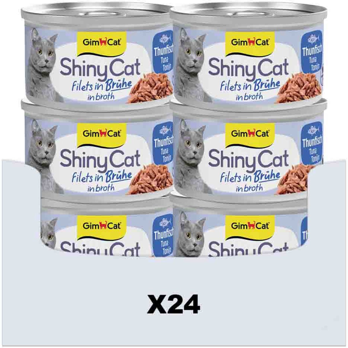 Gimcat 24 x 70 g – Shinycat-Filets in Thunfischbrühe