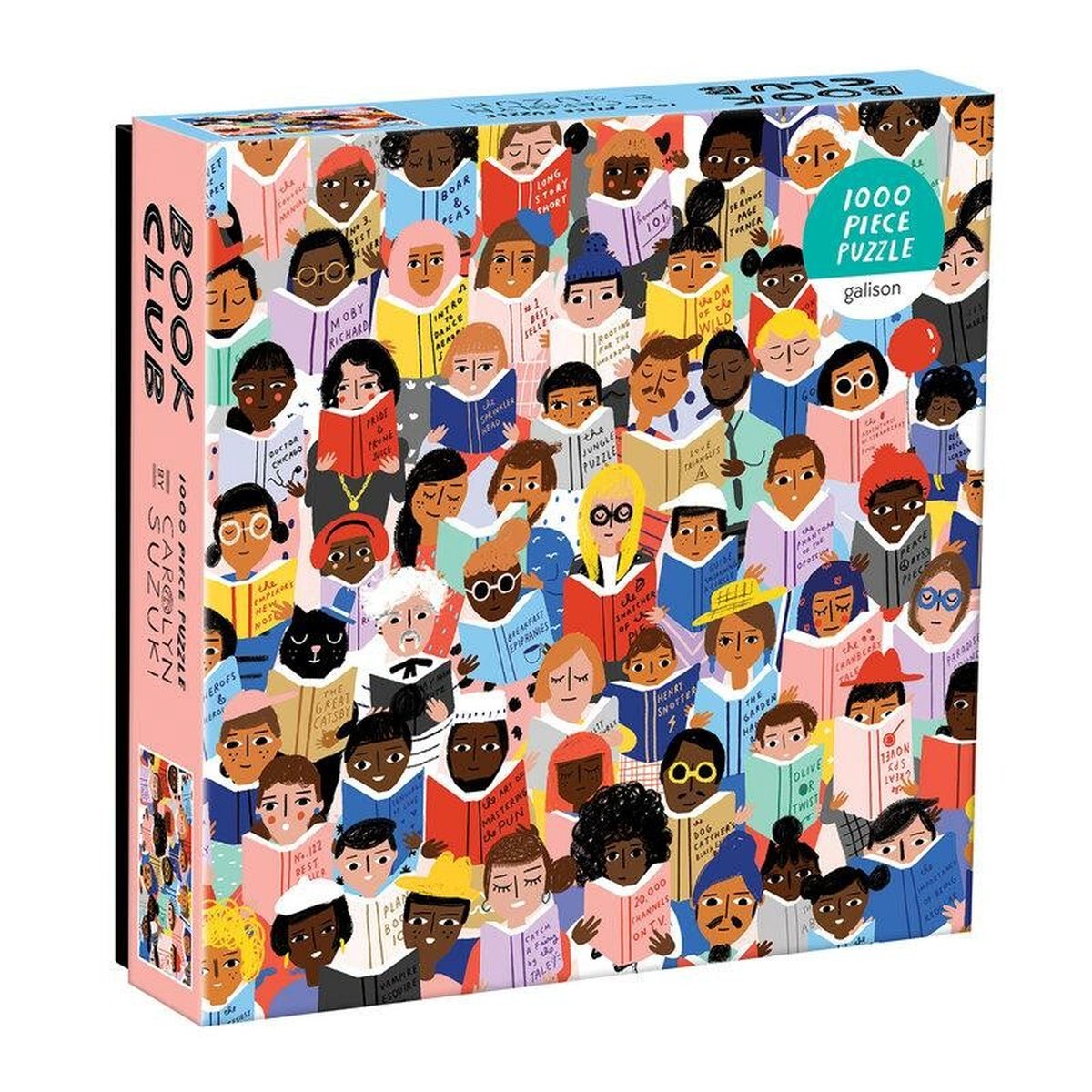 Galison Book Club 1000-teiliges Puzzle in einer quadratischen Box