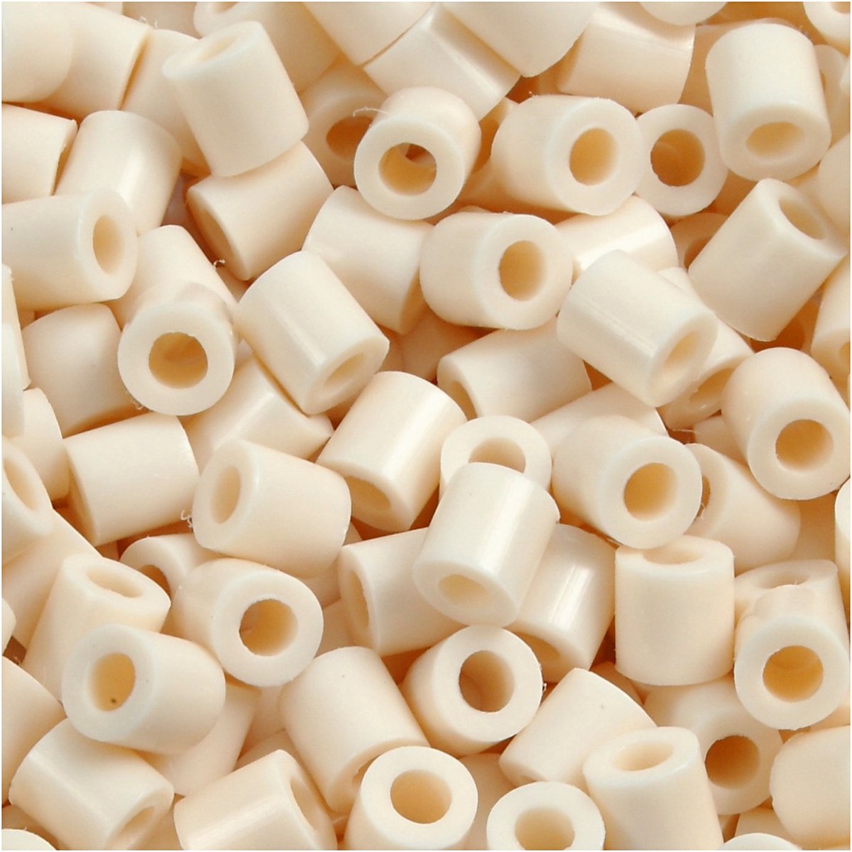 Nabbi-Perlen zum Aufbügeln, Größe 5 x 5 mm, Lochgröße 2,5 mm, mittel, hellbeige (32251), 6000 Stück, 1 Box