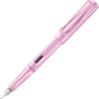 Lamy Safari Füllfederhalter 0D2 – aus stabilem Kunststoff in Hellrosa – mit ergonomischem Design und Stahlfeder, Schreibstärke fein, inklusive T 10 Blau-Tintenpatrone