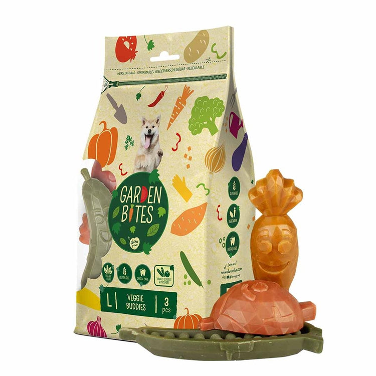 Garden Bites Duvoplus – Veggie Buddies Hundesnacks – Hundeleckerlis – vegetarisch, glutenfrei – groß