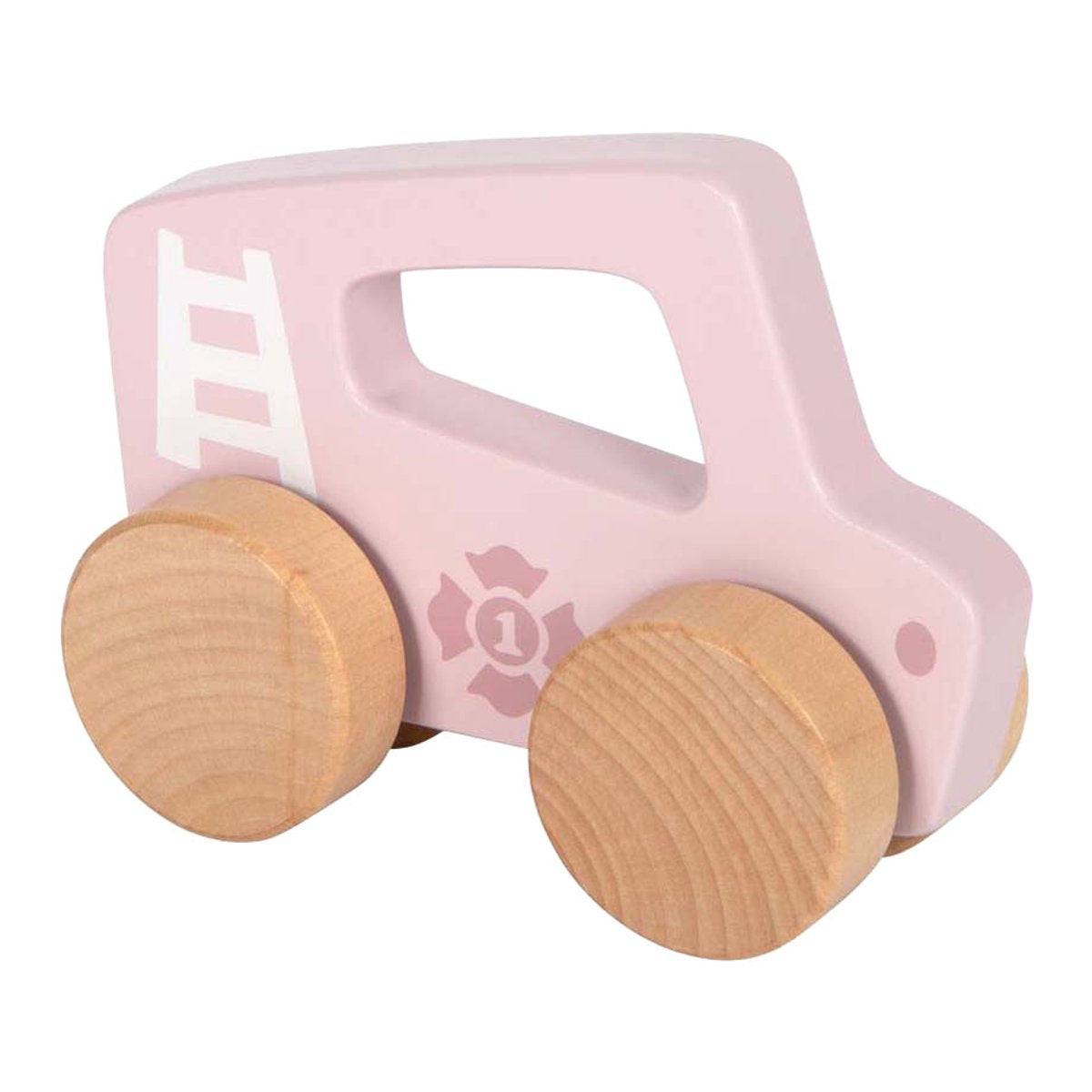 Kleiner Fuß - hölzernes Rutschauto rosa