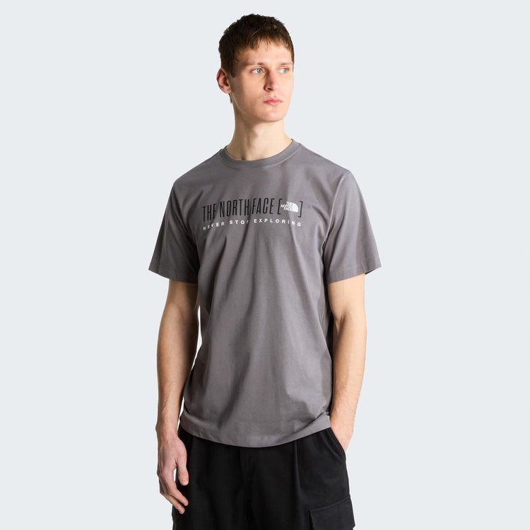 The North Face M Bracket Logo Regular SS Tee Herren Outdoor-Shirt – Smoked Pearl