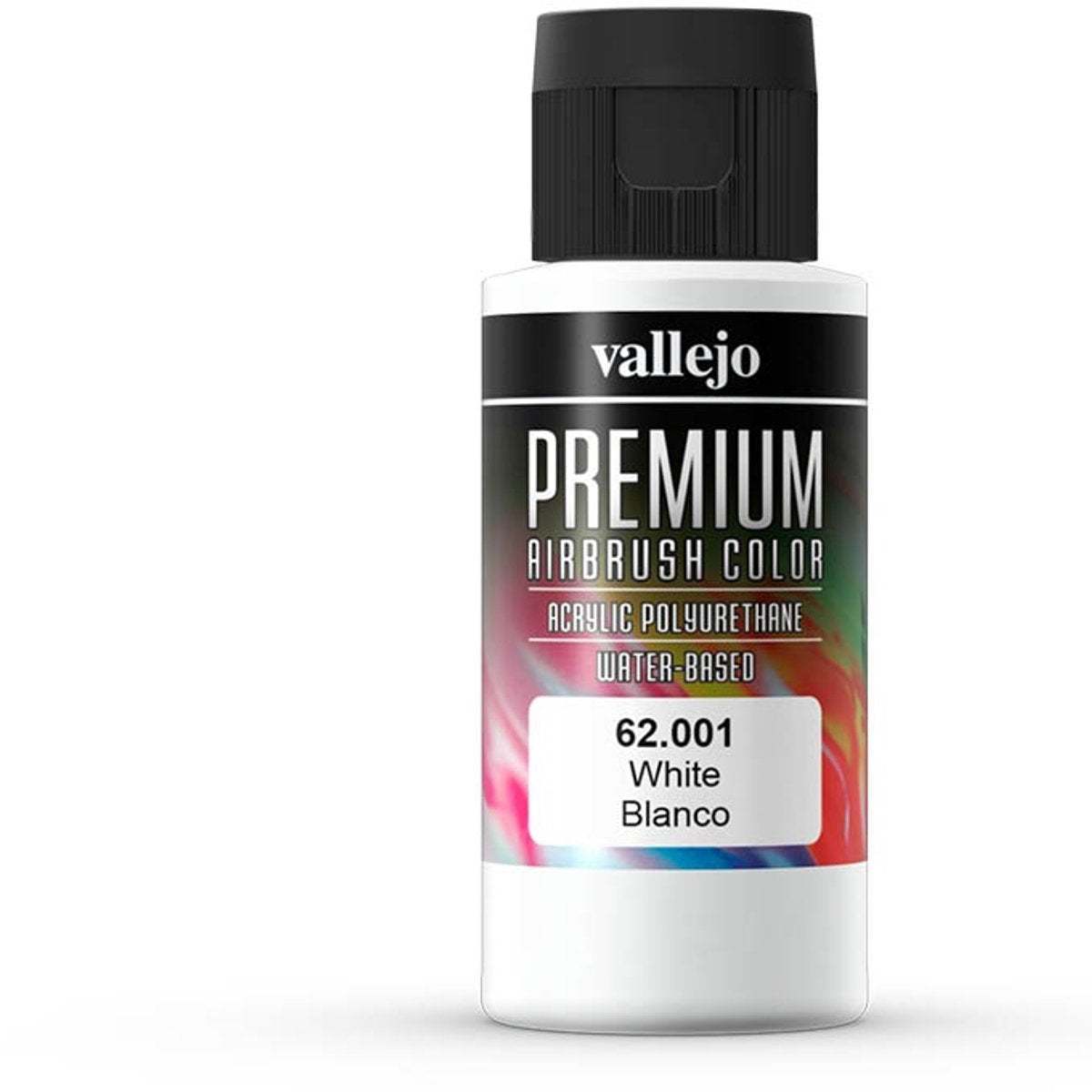 Vallejo Hobbyfarbe – 62001 Premium-Airbrush-Farbe – Weiß – 60-ml-Farbflasche – 60 ml