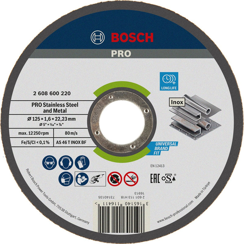Bosch - Trennscheibe gerade Expert für Edelstahl AS 46 t Edelstahl BF, 125 mm, 22,23 mm, 1,6 mm