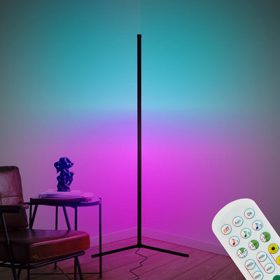 B.K.licht – LED-Stehleuchte – RGBIC-Stimmungsbeleuchtung – Stehleuchte mit Fernbedienung – dimmbar – farbiges Licht – H: 143 cm