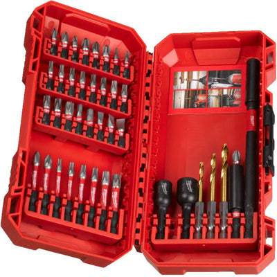Imp Milwaukee Shockwave™ Act Duty™ Bit-Set (40-teilig), Schrauben-Bit-Set Shockwave™ 40-teilig, Bits, Stecknüsse und rote Sechskantbohrer – 4932492004