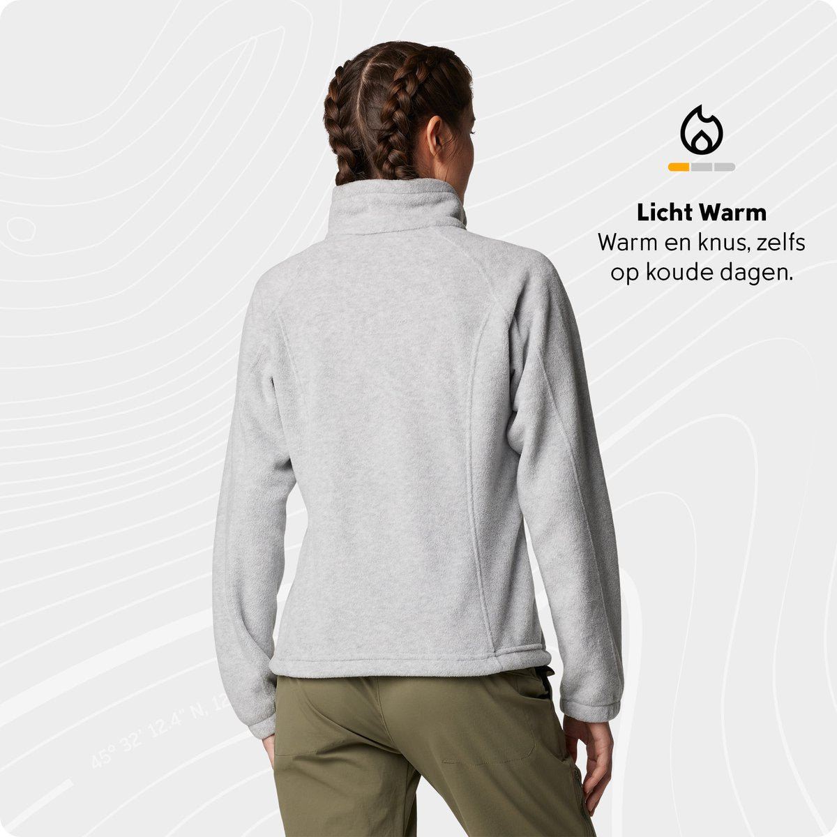Columbia Benton Springs™ Damen-Outdoor-Pullover mit durchgehendem Reißverschluss – Cirrus Grey Heather
