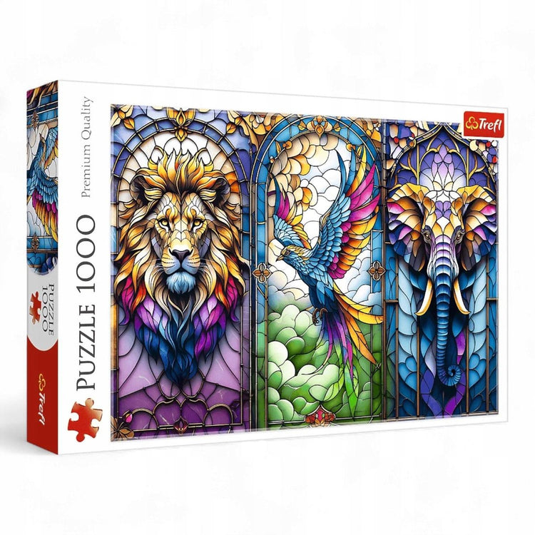 Trefl Puzzle Tiere Buntglas 1000 Teile Buntes Spielzeug.