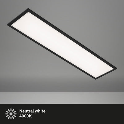 Briloner schlicht - LED-Deckenleuchte - Deckenleuchte - Panel - 22 W - 2.200 lm - 4.000 K neutralweißes Licht - 100 cm - Schwarz