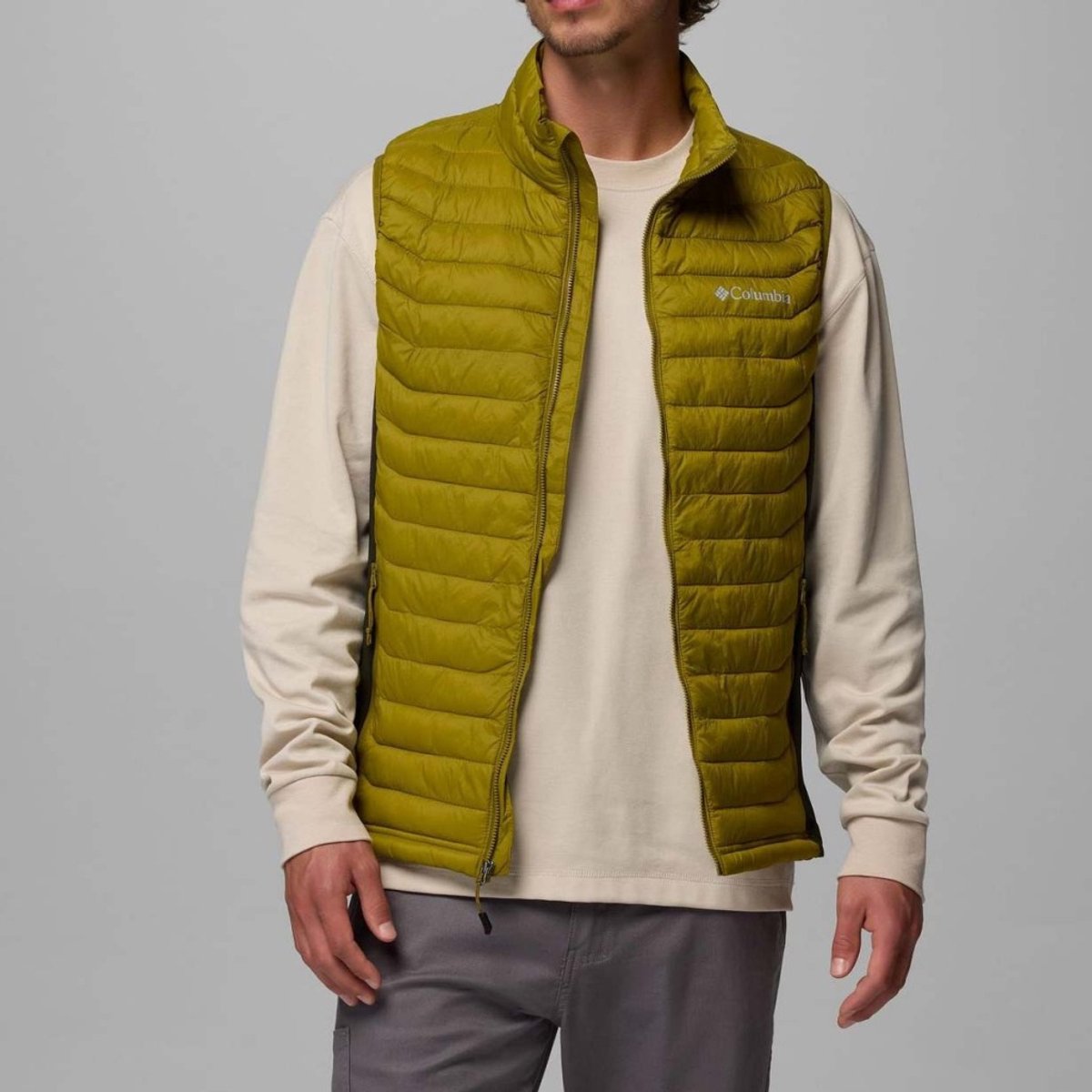 Columbia Powder Pass™ Hybridweste Outdoor-Körperwärmer für Herren – Mossy Green, Greenscape