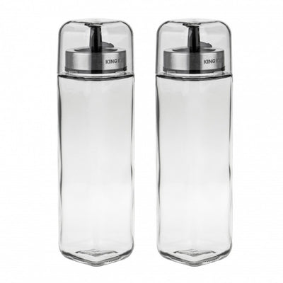 Kinghoff - Flaschenset für Öl und Essig - Glasflaschen - 270 ml - umweltfreundlich