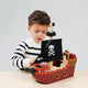 Mentari-Fahrzeuge – Piratenboot – 38 x 12,5 x 36 cm – mit Zubehör – 3 Jahre