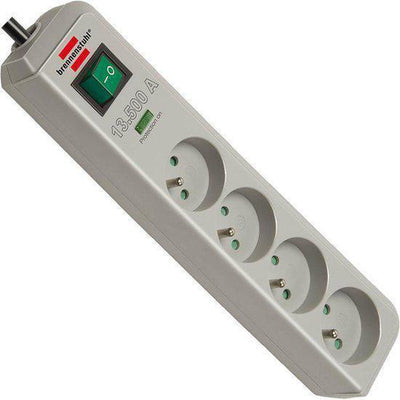 Brennerstuhl eco-line 13.500a Steckdosenleiste mit Überspannungsschutz 4-fach lichtgrau 1,5m h05vv-f 3g1,5 *fr*