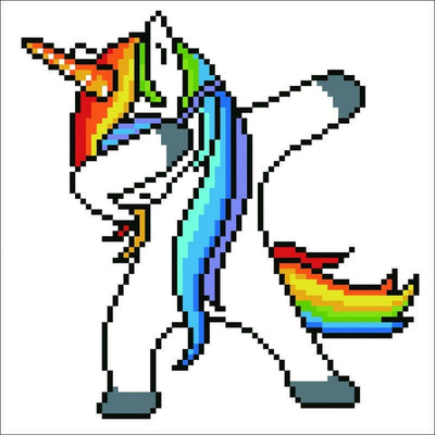 Diamond dotz® - Diamond Painting Kinder - Einhorn Dab 23 x 23cm - runde Steine - Komplettpaket