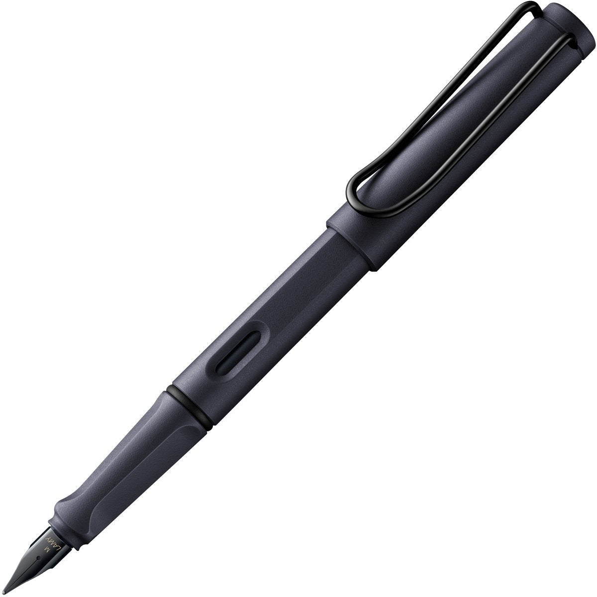 Lamy Safari Steel Black Füllfederhalter | ergonomischer Griff | ASA-Kunststoff | Stahlfeder m | inklusive blauer T 10 Tintenpatrone – Rechtshänder