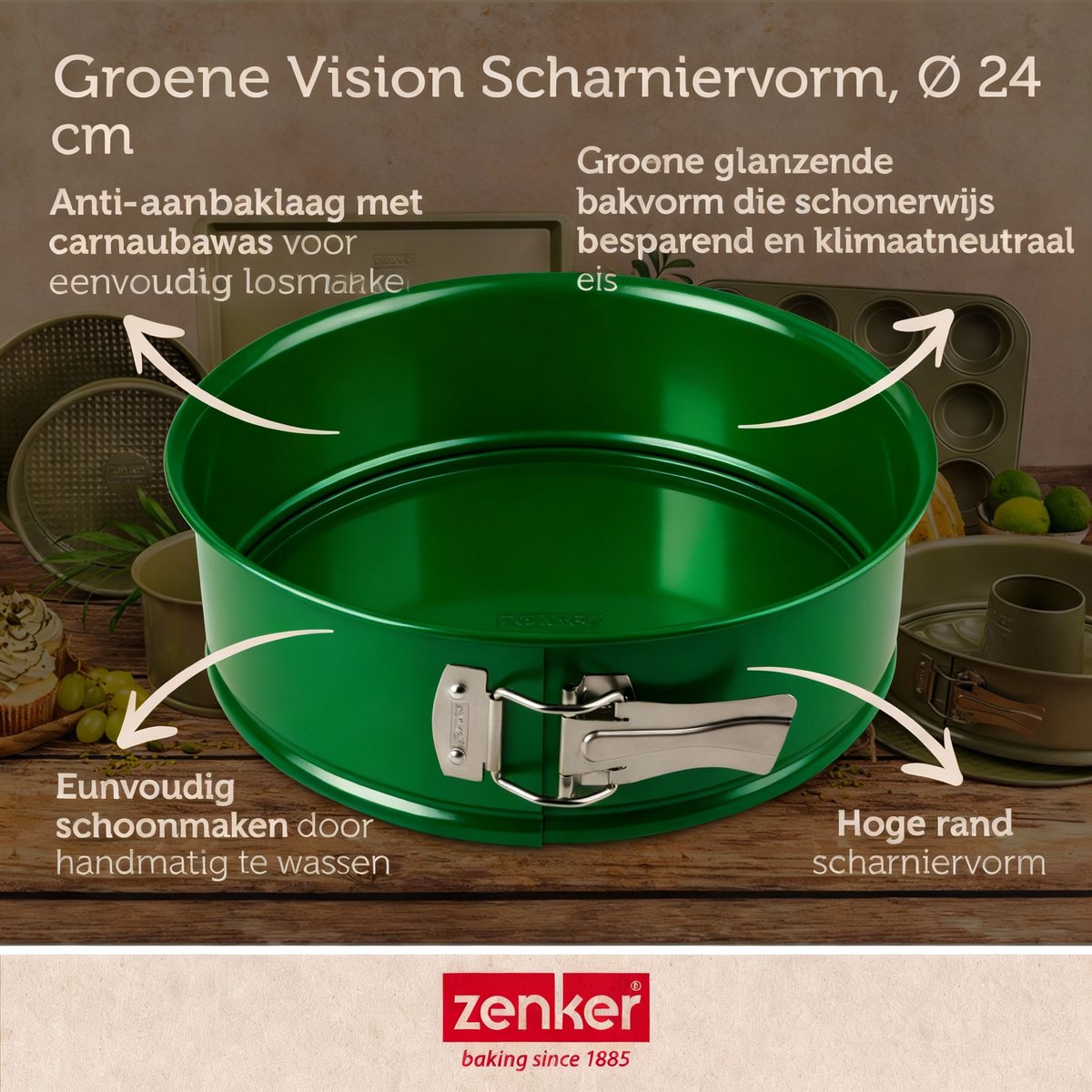 Zenker Springform mit Scharnier 24 cm grün vision