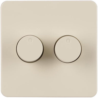 Peha Einbau-Zentralplatte creme mit Knopf für Duo-Dimmer