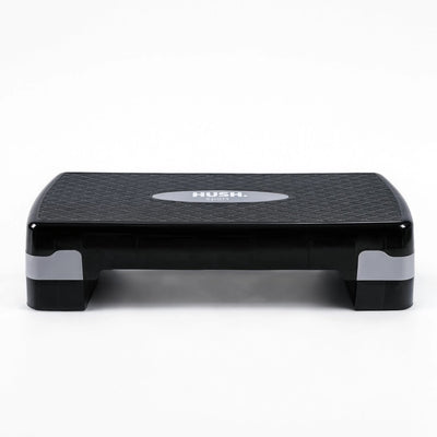 Hush Sport – Aerobic-Stufe 68 x 28 cm – höhenverstellbar 10–15 cm – rutschfest – Fitness-Stufenbank für Heim-Fitnessstudio – max. 150 kg – Schwarzgrau