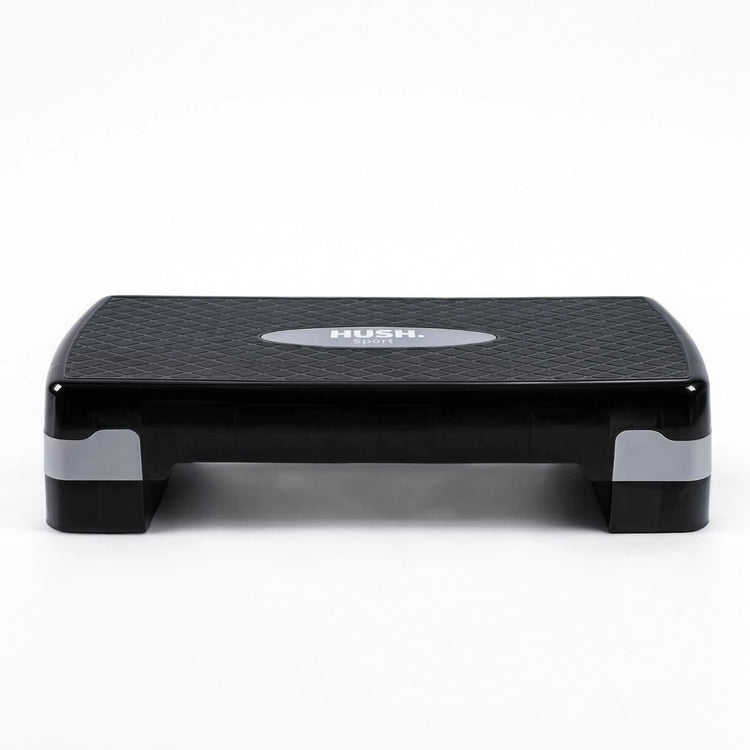 Hush Sport – Aerobic-Stufe 68 x 28 cm – höhenverstellbar 10–15 cm – rutschfest – Fitness-Stufenbank für Heim-Fitnessstudio – max. 150 kg – Schwarzgrau