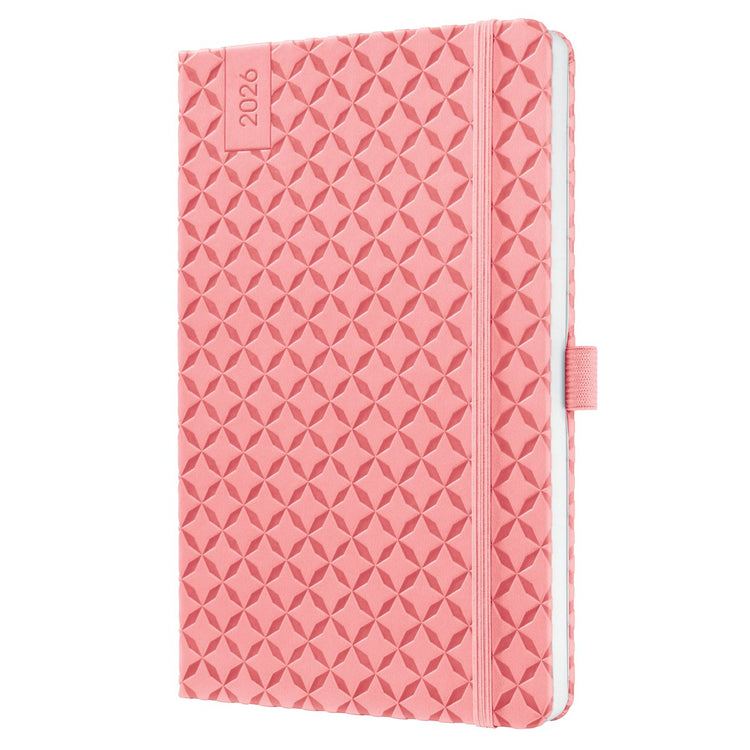 Sigel Wochenplaner Flair 2026 – Größe A5 – rosa rosa – Hardcover – si-j6111