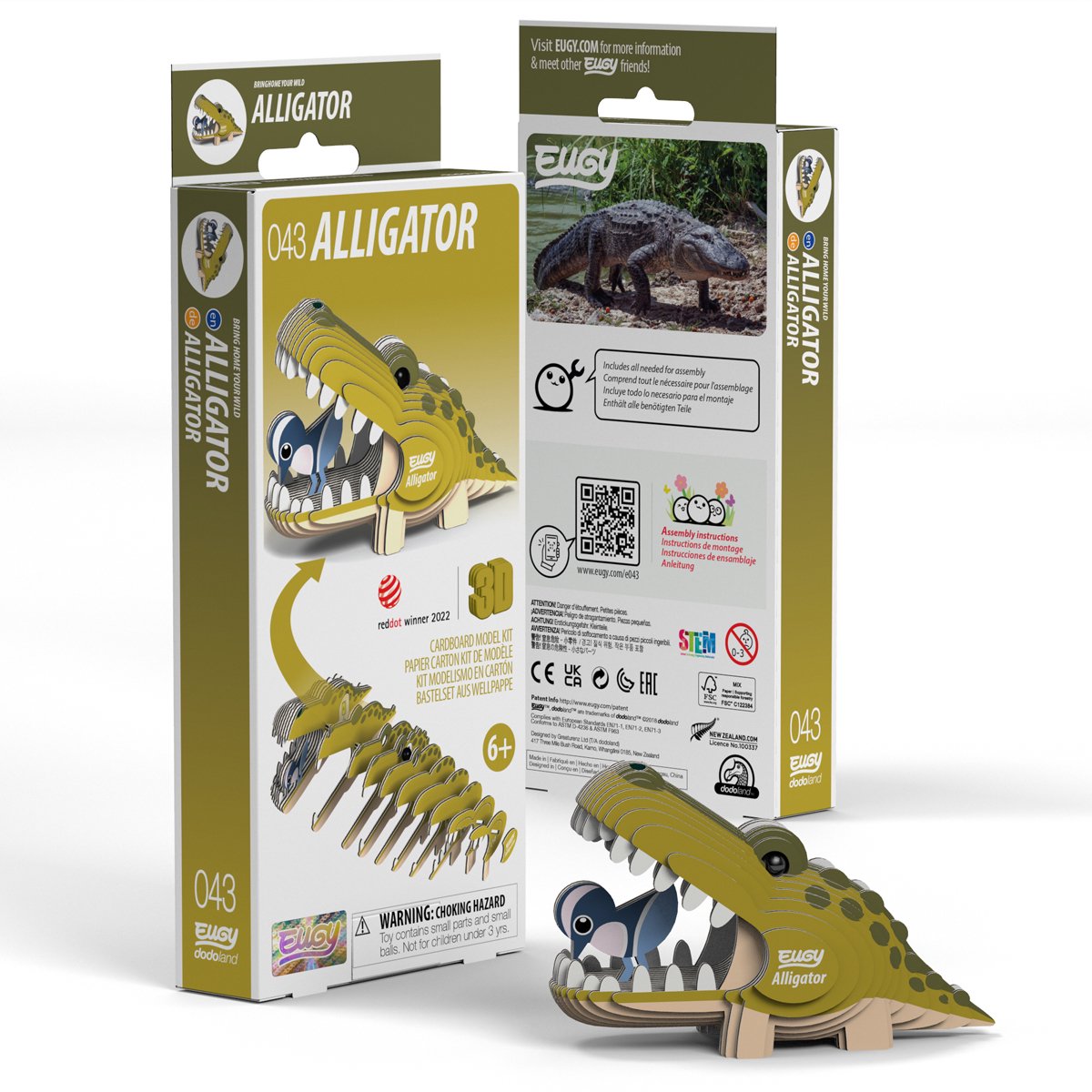 Eugy 3D-Puzzle – Alligator – Wildtiere – nachhaltig – alle sammeln – 6 Jahre