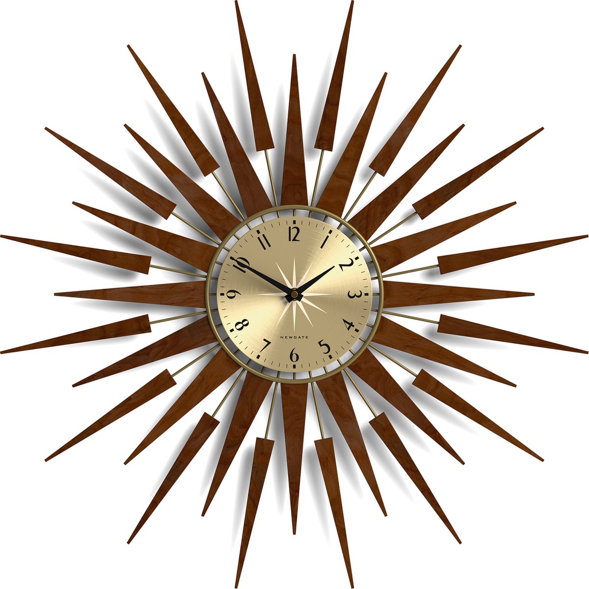 Newgate Pluto – Wanduhr – dunkles Holz