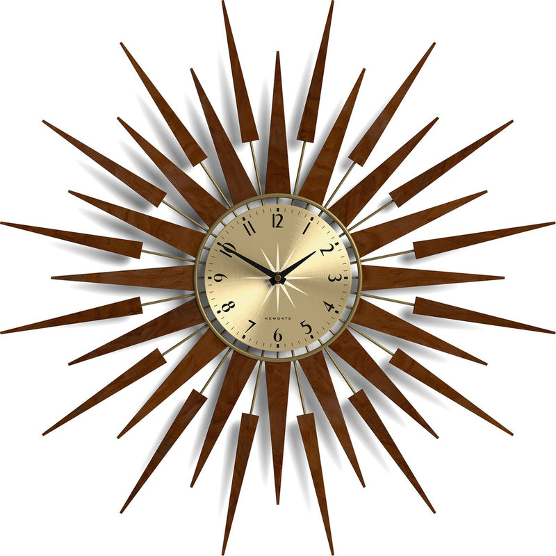 Newgate Pluto – Wanduhr – dunkles Holz