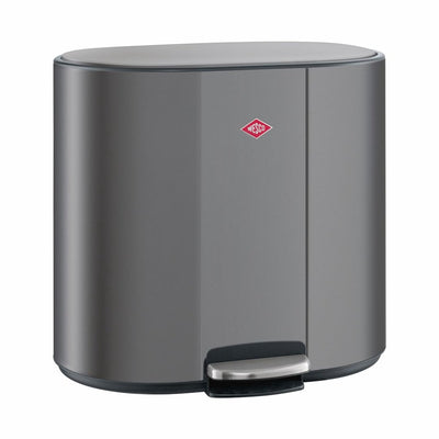 Wesco Multicollector 3 Abfallbehälter Mülltrennung (1x25 Liter, 2x12 Liter) | 49 Liter | Metall - Graphit matt | Treteimer mit Absenkautomatik und Geruchsfilter