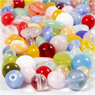 Kreativfirma Glasperlen vielfältig, Oval, Kreis, 60 Gramm