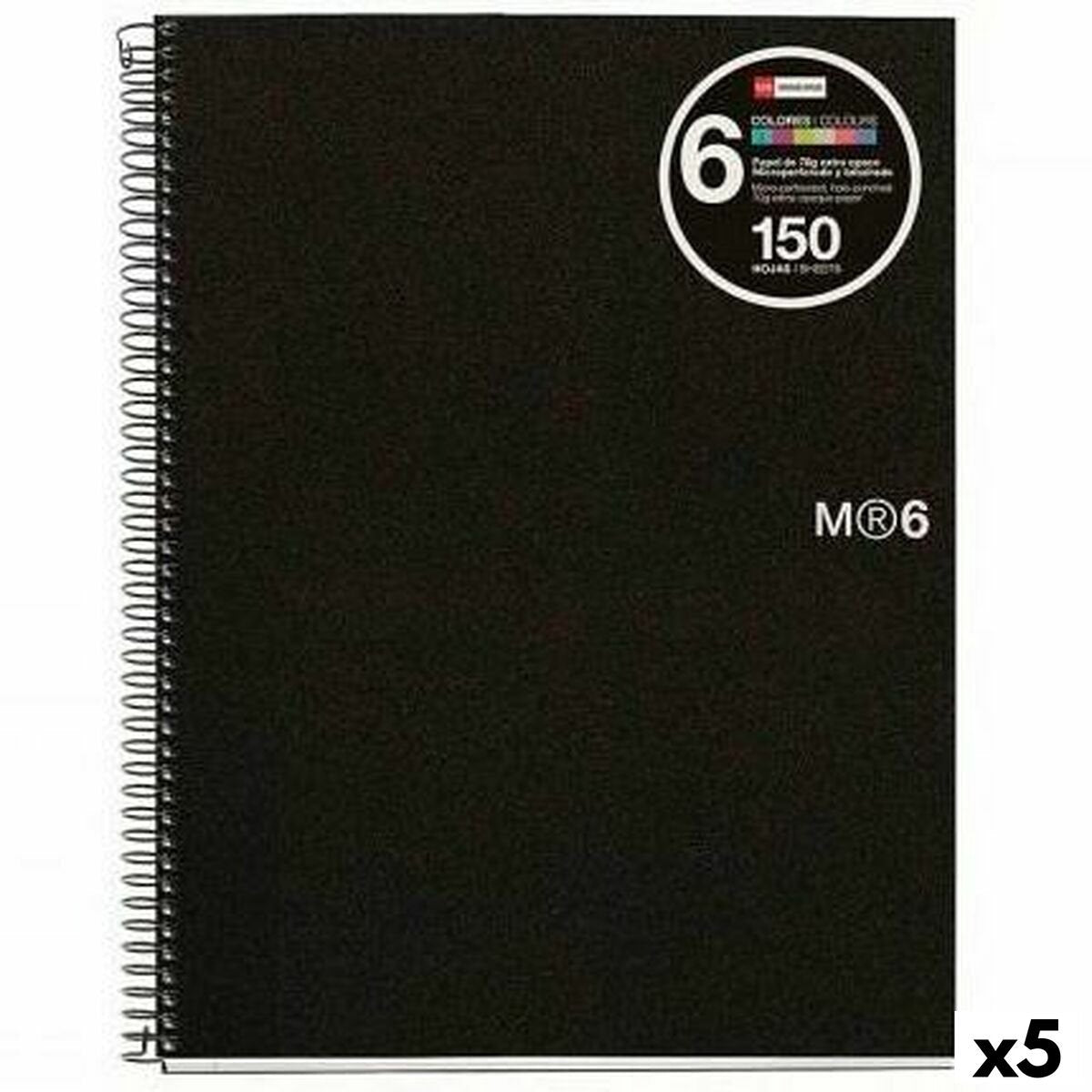 Miquelrius Buch über Ringe schwarz A5 150 Blatt (5 Stück)